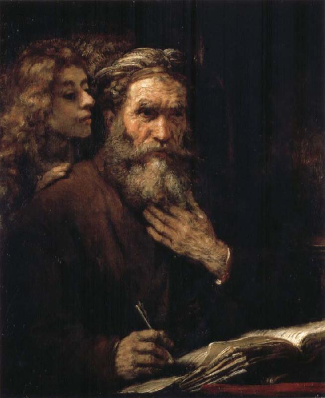 REMBRANDT Harmenszoon van Rijn The Evangelist Matthew Inspired by the Angel France oil painting art
